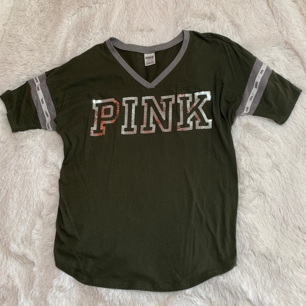 Victoria’s Secret pink olive green shirt